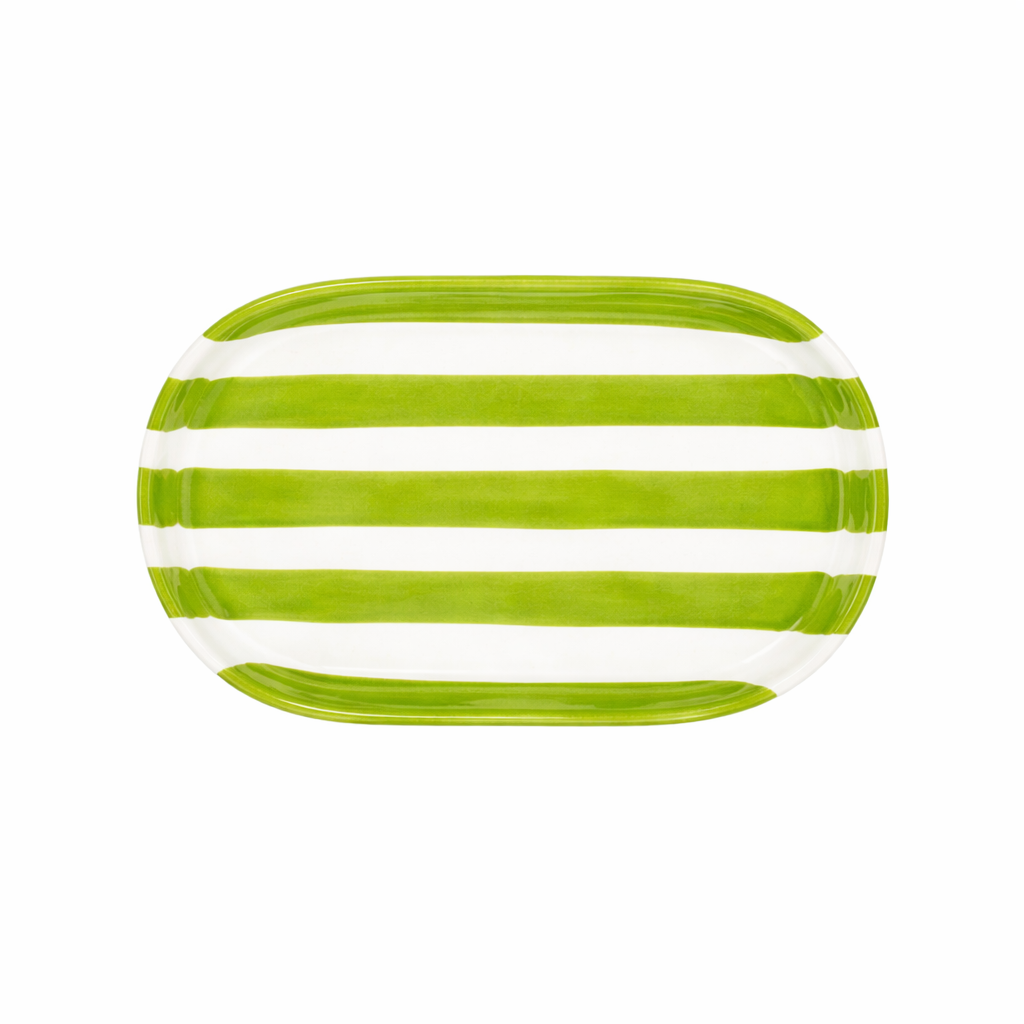 Plato Zebra Verde Limón