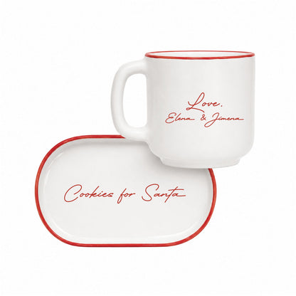 Coffee Set Milk & Cookies for Santa — Candy Cane Edition 🔴⚪️