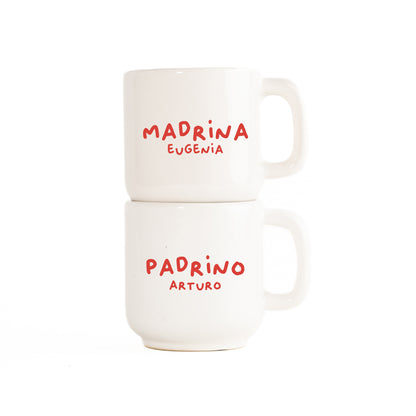 Set de tazas Latte Madrina & Padrino