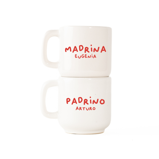 Set de tazas Latte Madrina & Padrino